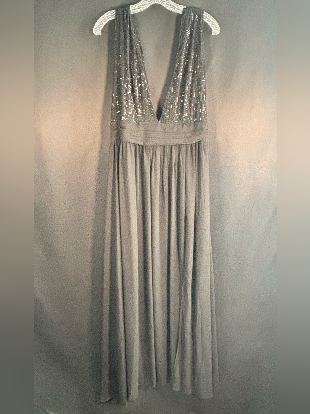 Love X Design Daphne XL Black Sequin Plunging V Formal Evening Maxi Gown